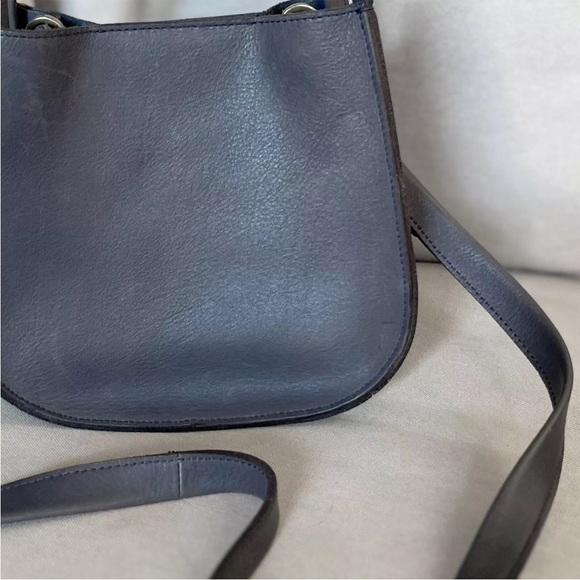 RARE Madewell Small Sydney Leather Crossbody Bag Charcoal Gray / Blue $168 #AI57 - Picture 7 of 15